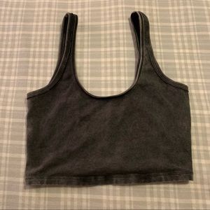 FP charcoal wash hot shot crop top